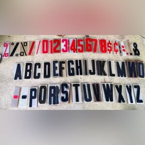 Vintage Lot of 532 Sign Letters Numbers Symbols Plastic Outdoor Marquee 9”